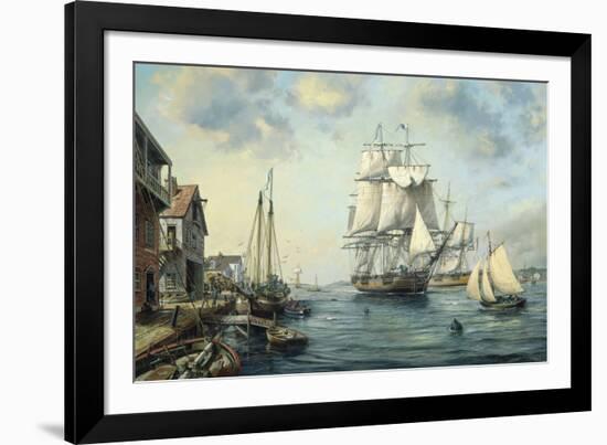 Trader 'Eliza' in Old Marblehead-Roy Cross-Framed Giclee Print