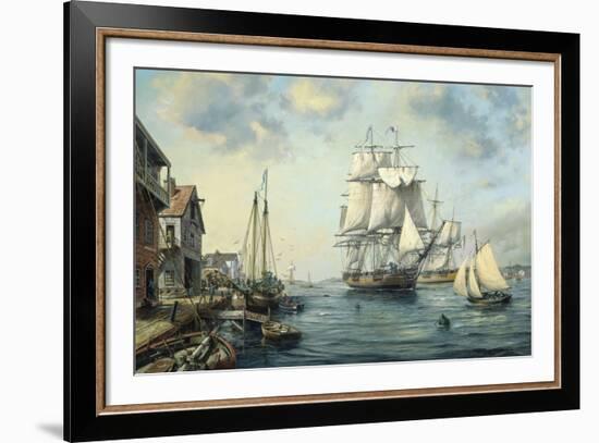 Trader 'Eliza' in Old Marblehead-Roy Cross-Framed Giclee Print