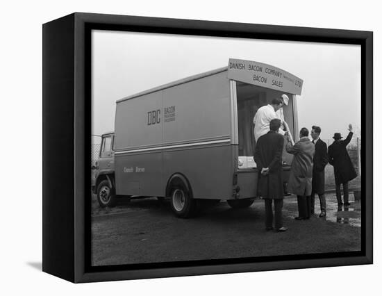 Traders Buying Bacon Direct from a Danish Bacon Wholesale Van, Kilnhurst, South Yorkshire, 1961-Michael Walters-Framed Premier Image Canvas