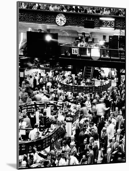 Trading Floor of the New York Stock Exchange on August 16, 1971-null-Mounted Photo