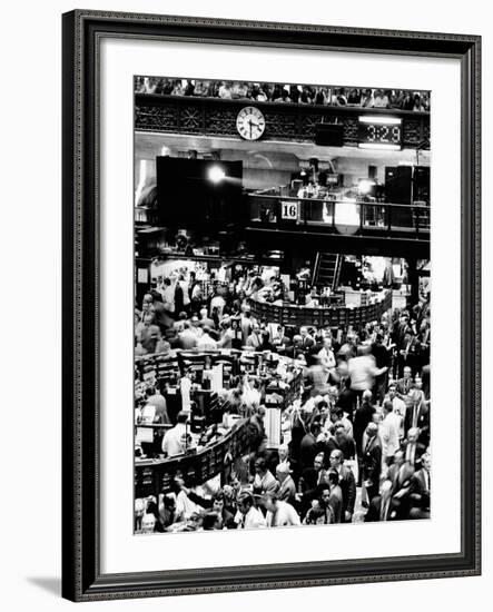 Trading Floor of the New York Stock Exchange on August 16, 1971-null-Framed Photo