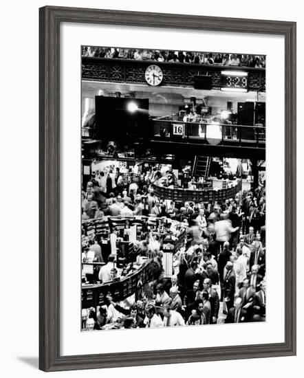 Trading Floor of the New York Stock Exchange on August 16, 1971-null-Framed Photo