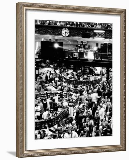Trading Floor of the New York Stock Exchange on August 16, 1971-null-Framed Photo