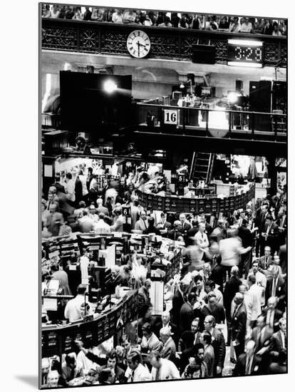 Trading Floor of the New York Stock Exchange on August 16, 1971-null-Mounted Photo