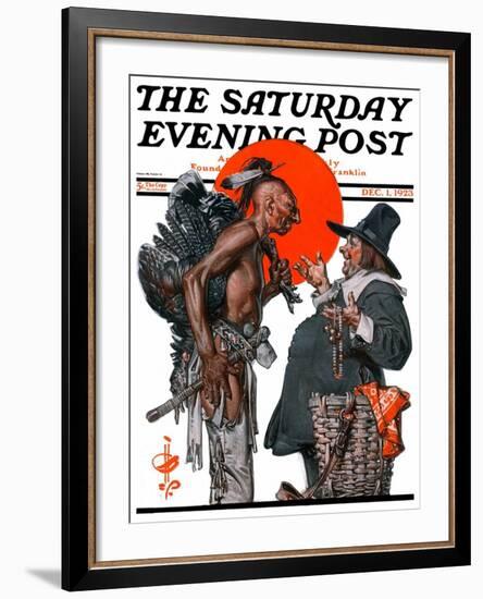 "Trading for a Turkey," Saturday Evening Post Cover, December 1, 1923-Joseph Christian Leyendecker-Framed Giclee Print