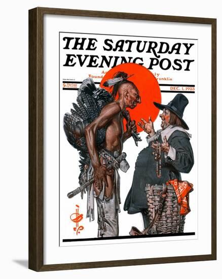 "Trading for a Turkey," Saturday Evening Post Cover, December 1, 1923-Joseph Christian Leyendecker-Framed Giclee Print