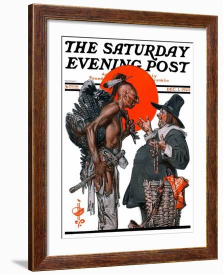 "Trading for a Turkey," Saturday Evening Post Cover, December 1, 1923-Joseph Christian Leyendecker-Framed Giclee Print