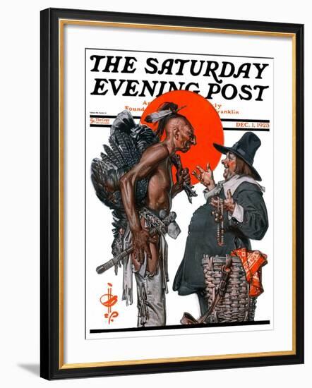 "Trading for a Turkey," Saturday Evening Post Cover, December 1, 1923-Joseph Christian Leyendecker-Framed Giclee Print