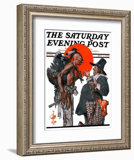 "Trading for a Turkey," Saturday Evening Post Cover, December 1, 1923-Joseph Christian Leyendecker-Framed Giclee Print