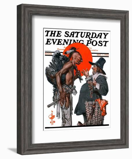 "Trading for a Turkey," Saturday Evening Post Cover, December 1, 1923-Joseph Christian Leyendecker-Framed Giclee Print