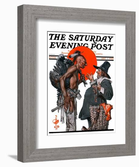 "Trading for a Turkey," Saturday Evening Post Cover, December 1, 1923-Joseph Christian Leyendecker-Framed Giclee Print