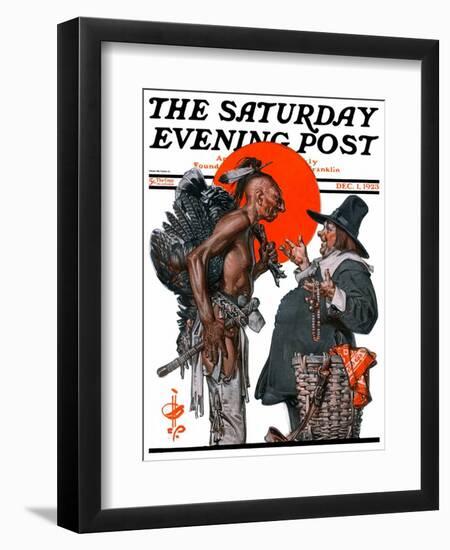 "Trading for a Turkey," Saturday Evening Post Cover, December 1, 1923-Joseph Christian Leyendecker-Framed Giclee Print