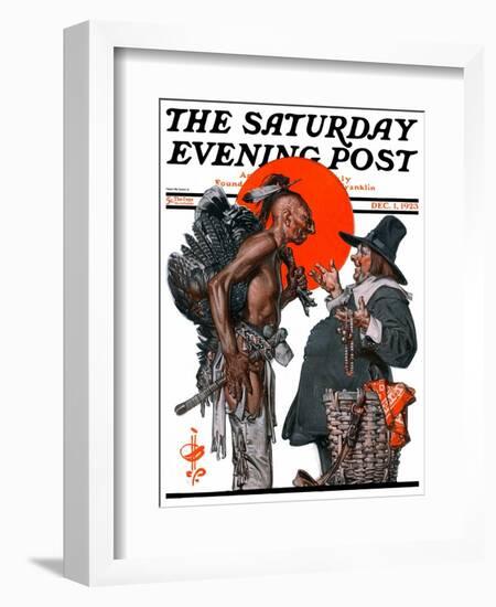 "Trading for a Turkey," Saturday Evening Post Cover, December 1, 1923-Joseph Christian Leyendecker-Framed Giclee Print