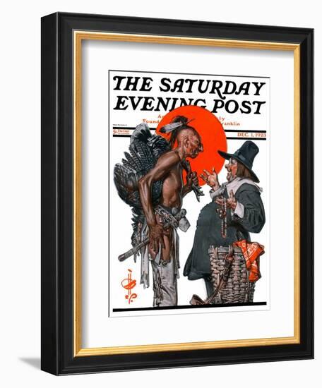 "Trading for a Turkey," Saturday Evening Post Cover, December 1, 1923-Joseph Christian Leyendecker-Framed Giclee Print