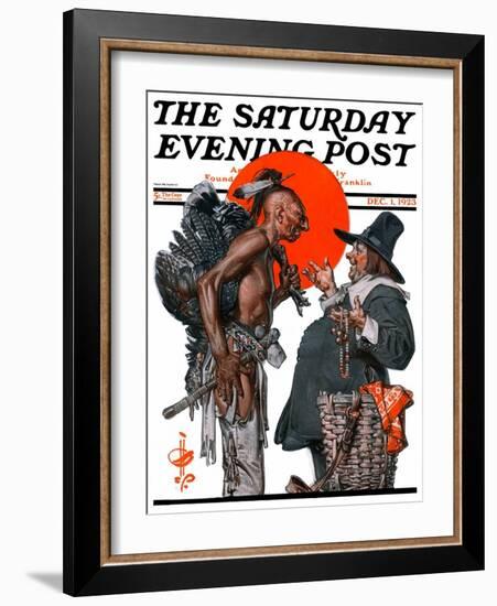 "Trading for a Turkey," Saturday Evening Post Cover, December 1, 1923-Joseph Christian Leyendecker-Framed Giclee Print