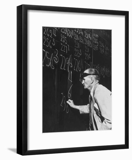 Trading in the "Grain Pit" at the Chicago Board of Trade-Wallace Kirkland-Framed Photographic Print