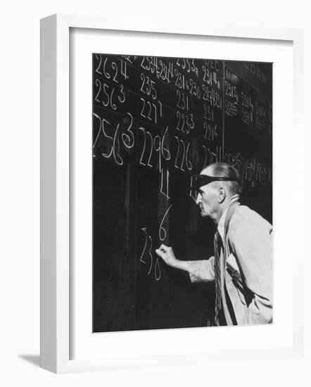 Trading in the "Grain Pit" at the Chicago Board of Trade-Wallace Kirkland-Framed Photographic Print