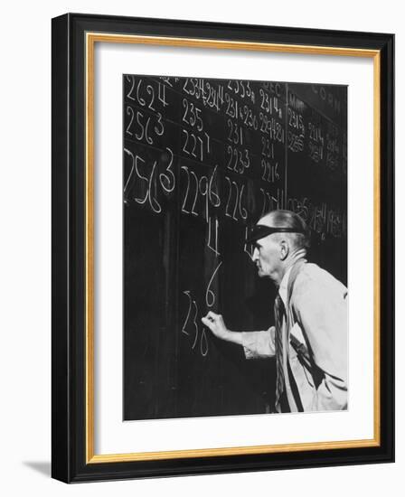 Trading in the "Grain Pit" at the Chicago Board of Trade-Wallace Kirkland-Framed Photographic Print