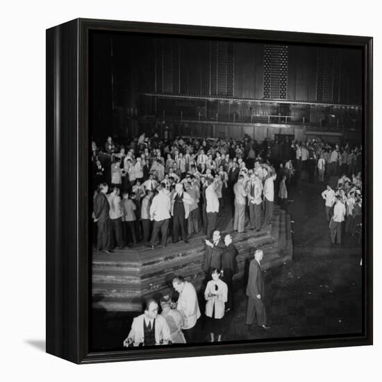 Trading in the "Grain Pit" at the Chicago Board of Trade-Wallace Kirkland-Framed Premier Image Canvas