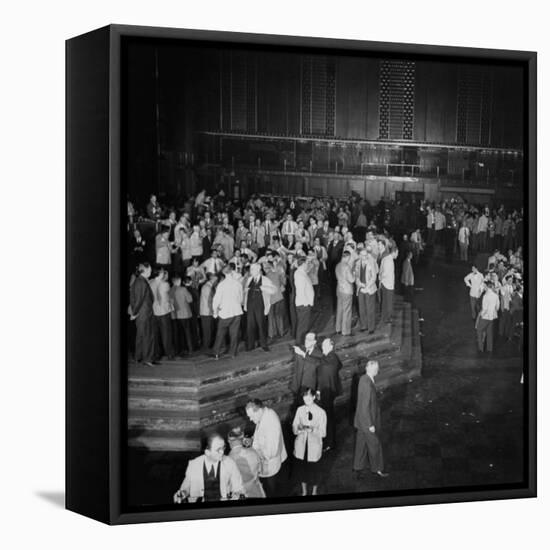 Trading in the "Grain Pit" at the Chicago Board of Trade-Wallace Kirkland-Framed Premier Image Canvas