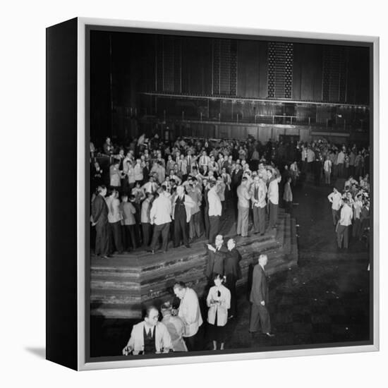 Trading in the "Grain Pit" at the Chicago Board of Trade-Wallace Kirkland-Framed Premier Image Canvas