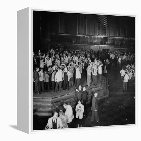 Trading in the "Grain Pit" at the Chicago Board of Trade-Wallace Kirkland-Framed Premier Image Canvas