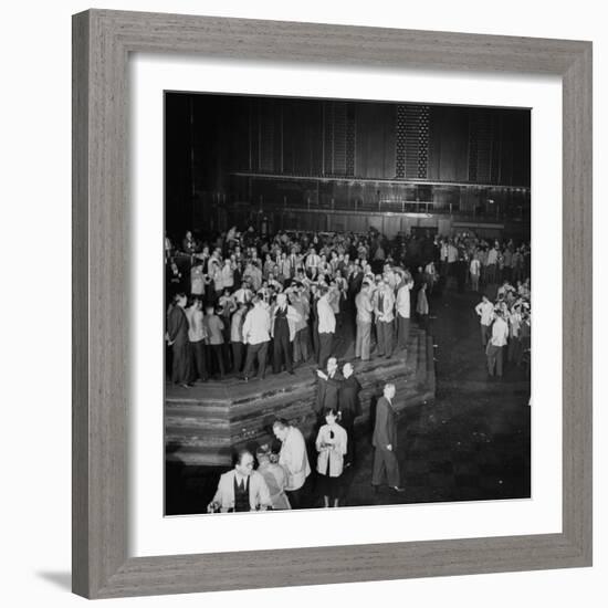 Trading in the "Grain Pit" at the Chicago Board of Trade-Wallace Kirkland-Framed Premium Photographic Print