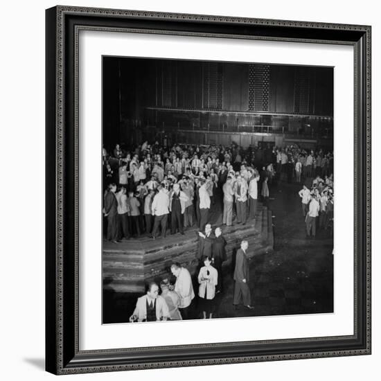 Trading in the "Grain Pit" at the Chicago Board of Trade-Wallace Kirkland-Framed Premium Photographic Print