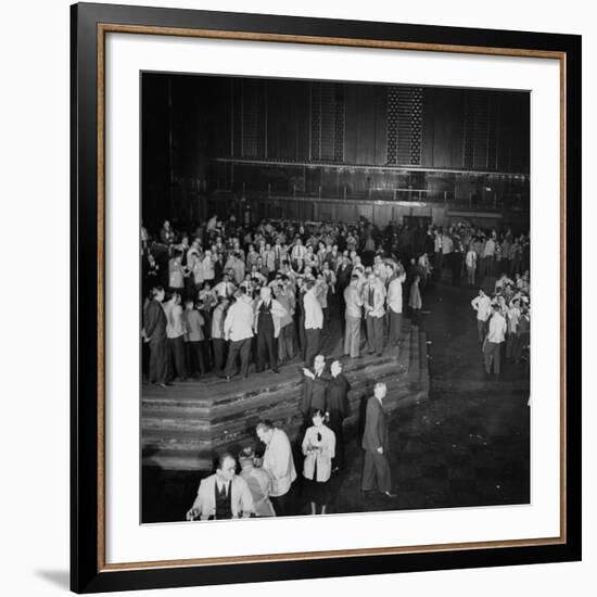 Trading in the "Grain Pit" at the Chicago Board of Trade-Wallace Kirkland-Framed Premium Photographic Print