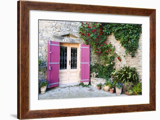 Traditional Architecture in Aigne Village, Languedoc-Roussillon, France-Nadia Isakova-Framed Photographic Print