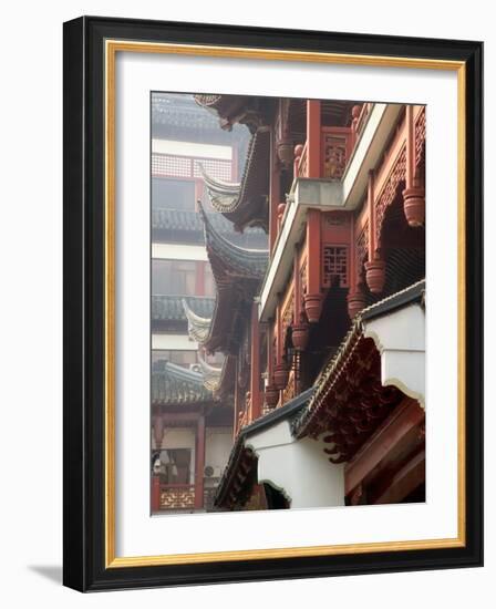 Traditional Architecture with Upturned Eaves, Shanghai, China-Keren Su-Framed Photographic Print