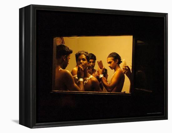 Traditional Artists Get Ready to Perform a Fusion Dance of Kerala Art Forms-null-Framed Premier Image Canvas