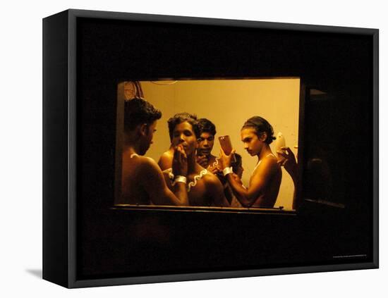 Traditional Artists Get Ready to Perform a Fusion Dance of Kerala Art Forms-null-Framed Premier Image Canvas