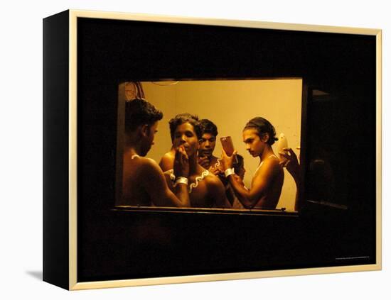 Traditional Artists Get Ready to Perform a Fusion Dance of Kerala Art Forms-null-Framed Premier Image Canvas