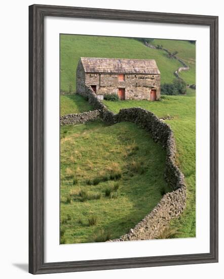 Traditional Barn in Upper Swaledale, Yorkshire Dales National Park, Yorkshire, England, UK-Patrick Dieudonne-Framed Photographic Print