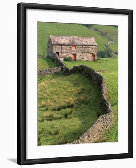 Traditional Barn in Upper Swaledale, Yorkshire Dales National Park, Yorkshire, England, UK-Patrick Dieudonne-Framed Photographic Print