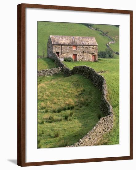 Traditional Barn in Upper Swaledale, Yorkshire Dales National Park, Yorkshire, England, UK-Patrick Dieudonne-Framed Photographic Print
