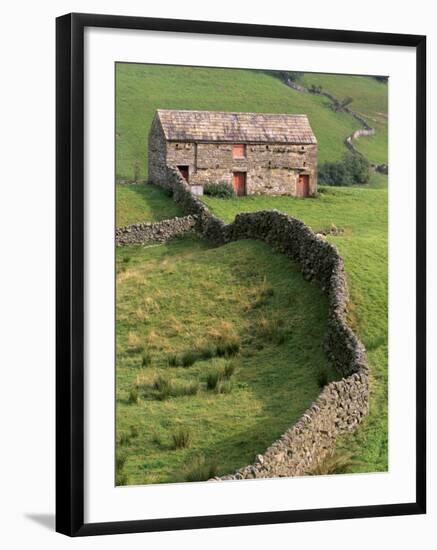 Traditional Barn in Upper Swaledale, Yorkshire Dales National Park, Yorkshire, England, UK-Patrick Dieudonne-Framed Photographic Print