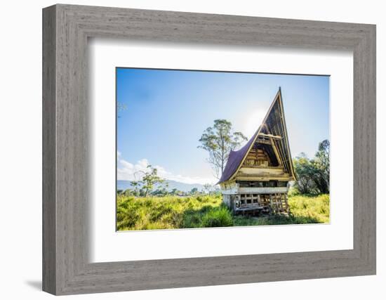 Traditional Batak House in Lake Toba, Sumatra, Indonesia, Southeast Asia-John Alexander-Framed Photographic Print