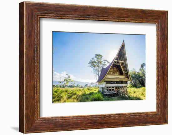 Traditional Batak House in Lake Toba, Sumatra, Indonesia, Southeast Asia-John Alexander-Framed Photographic Print