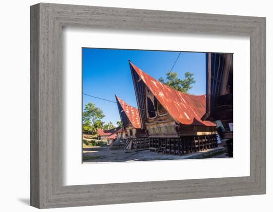 Traditional Batak House in Lake Toba, Sumatra, Indonesia, Southeast Asia-John Alexander-Framed Photographic Print