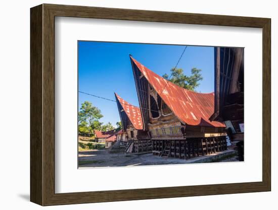 Traditional Batak House in Lake Toba, Sumatra, Indonesia, Southeast Asia-John Alexander-Framed Photographic Print