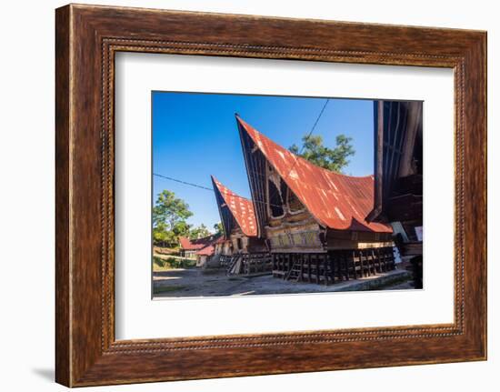 Traditional Batak House in Lake Toba, Sumatra, Indonesia, Southeast Asia-John Alexander-Framed Photographic Print