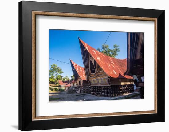 Traditional Batak House in Lake Toba, Sumatra, Indonesia, Southeast Asia-John Alexander-Framed Photographic Print