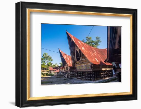 Traditional Batak House in Lake Toba, Sumatra, Indonesia, Southeast Asia-John Alexander-Framed Photographic Print