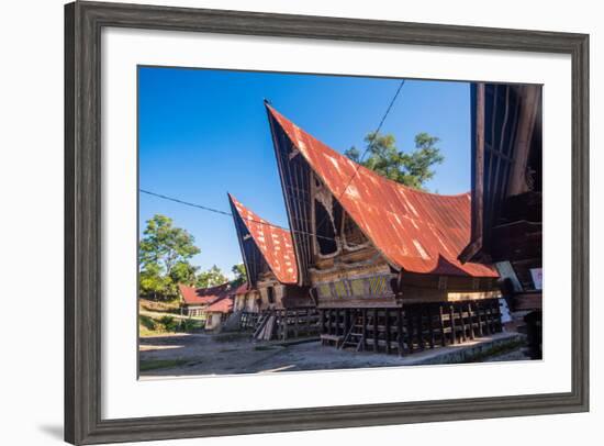 Traditional Batak House in Lake Toba, Sumatra, Indonesia, Southeast Asia-John Alexander-Framed Photographic Print