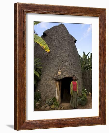 Traditional Beehive House of the Dorze People Made Entirely from Organic Materials, Ethiopia-Jane Sweeney-Framed Photographic Print