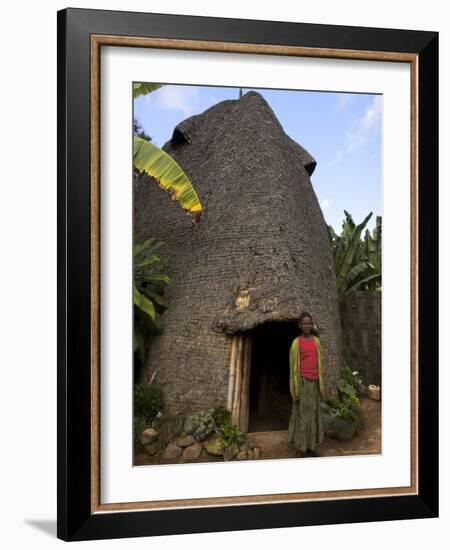 Traditional Beehive House of the Dorze People Made Entirely from Organic Materials, Ethiopia-Jane Sweeney-Framed Photographic Print