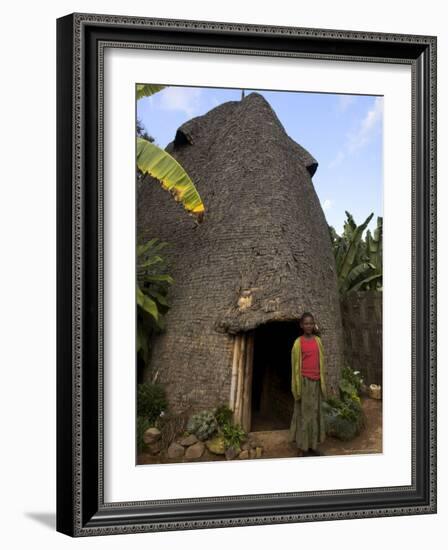 Traditional Beehive House of the Dorze People Made Entirely from Organic Materials, Ethiopia-Jane Sweeney-Framed Photographic Print