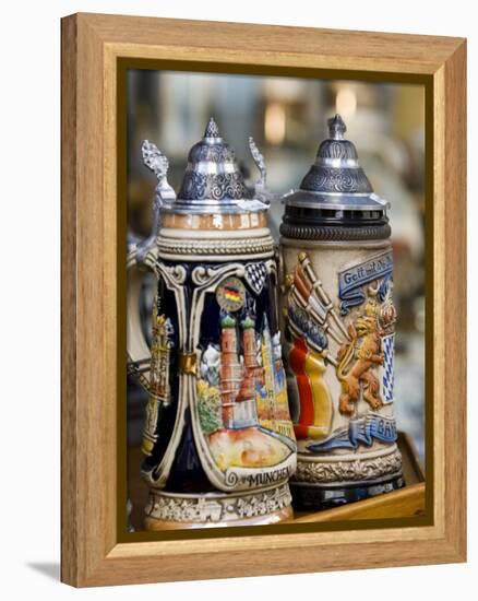 Traditional Beer Mugs, Munich, Bavaria, Germany-Yadid Levy-Framed Premier Image Canvas